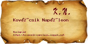 Kovácsik Napóleon névjegykártya
